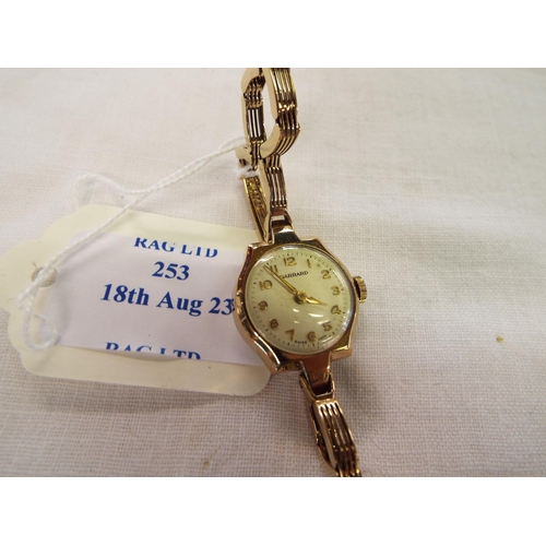 253 - A 9ct gold Garrard ladies wristwatch