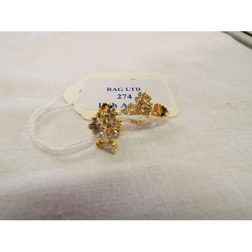 274 - A pair of cubic zirconia set earrings