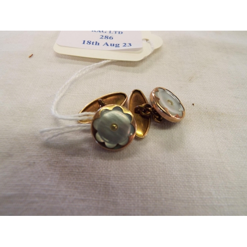 286 - A pair of vintage mother of pearl inlaid cufflinks