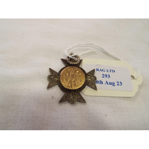 293 - A Birmingham silver star pendant dated 1902-03