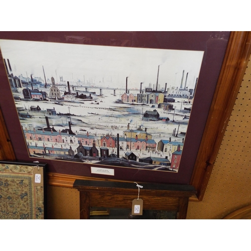 497 - An L.S. Lowry print 'Industrial Landscape'