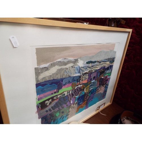 529 - A watercolour abstract by Swiss artist signed Kurt Siegenthaler