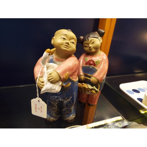 25 - A pair of Chinese pottery figures of children