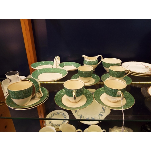 40 - A J & G Meakin coffee set 'Florida' comprising of six cups and saucers, milk jug, sugar bowl etc (on... 