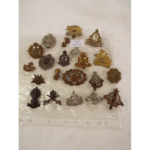 172 - A bag of assorted British Military cap badges