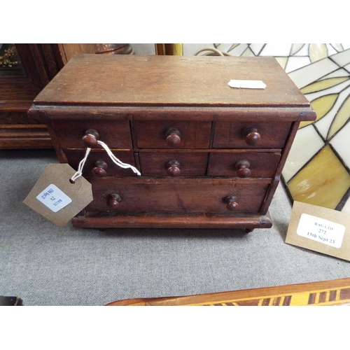 274 - A small apprentice made wooden chest of drawers, 5 1/2