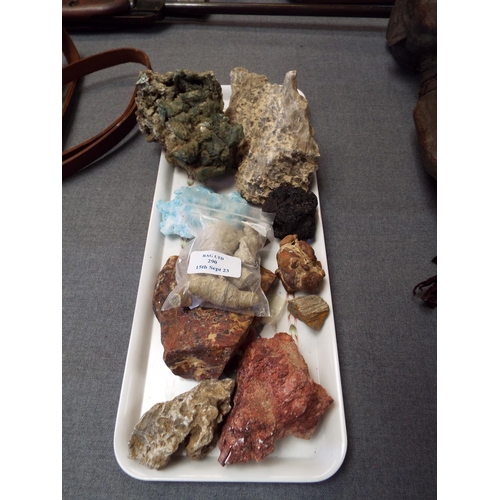 290 - A selection of stones, minerals and agates