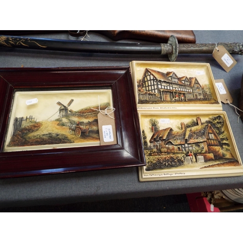 310 - A framed Osbourne plaque together with two others