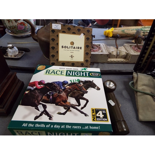 316 - A boxed Race Night, Solitaire and Ray oval torch