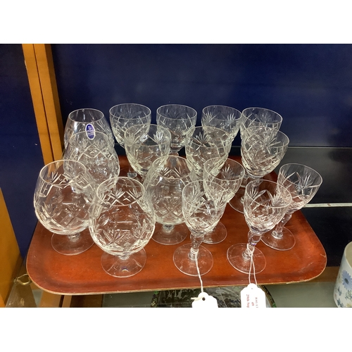 49 - A mixed selection of crystal glasses to include Royal Brierley and Doulton