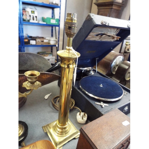 321 - A brass table lamp