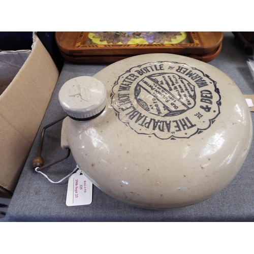 325 - A stone-ware hot water bottle with printed makers name 'The Old Fulham Pottery'