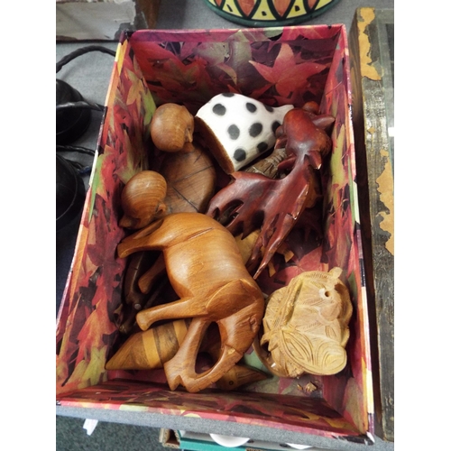 331 - A selection of carved wooden animals