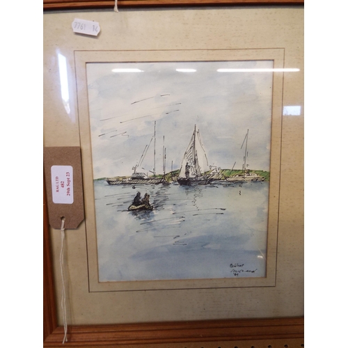 482 - A pen and wash river scene signed lower right