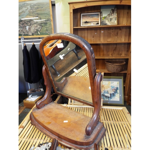 609 - A Victorian walnut dressing mirror