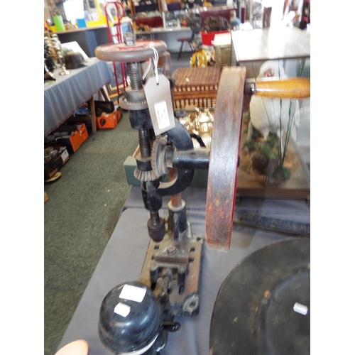 651 - An antique cast iron pillar drill