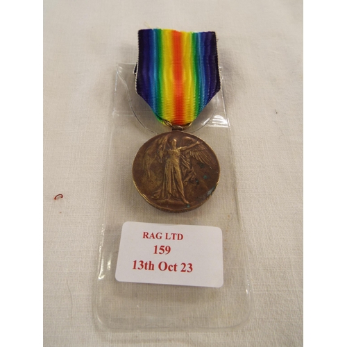 159 - A WWI Victory medal awarded to 34456 PTE J GALLACHAN MANCH killed in action