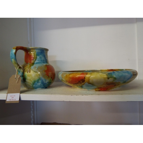 339 - A 'Blotchy' pattern bowl and jug