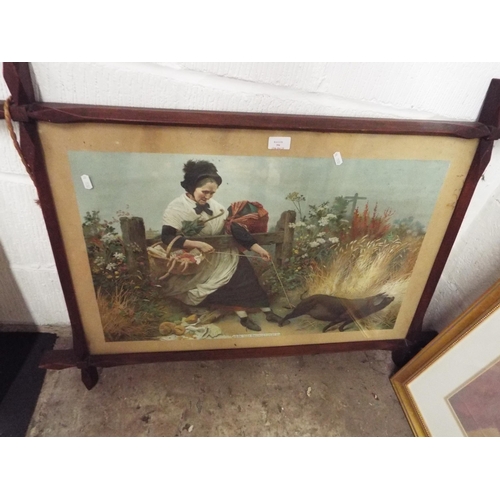 394 - A vintage coloured print 'An Irish Obstruction' in oak frame