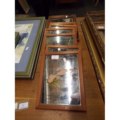 400 - Seven mirror prints framed