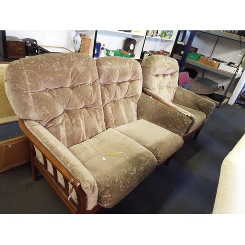 404 - A mid-century Cintique teak two seater settee and chair