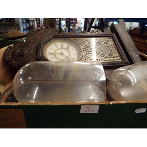 418 - A box of assorted clocks for restoration