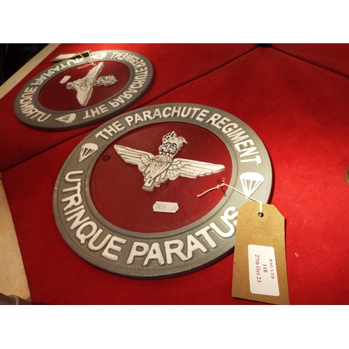 118 - A cast iron Parachute Regiment plaque