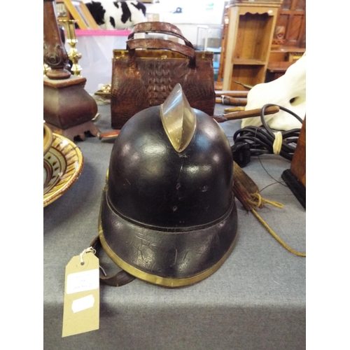 358 - A vintage Swiss fireman's helmet