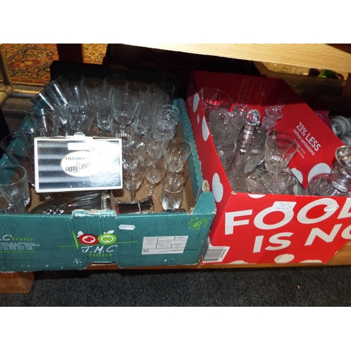 363 - Two boxes of assorted glasses