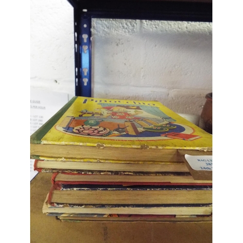 381 - Six assorted children's annuals to include Bonzo, Robin Hood, Rupert etc