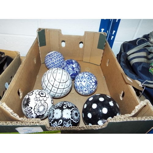 384 - A mixed selection of decorative pottery balls