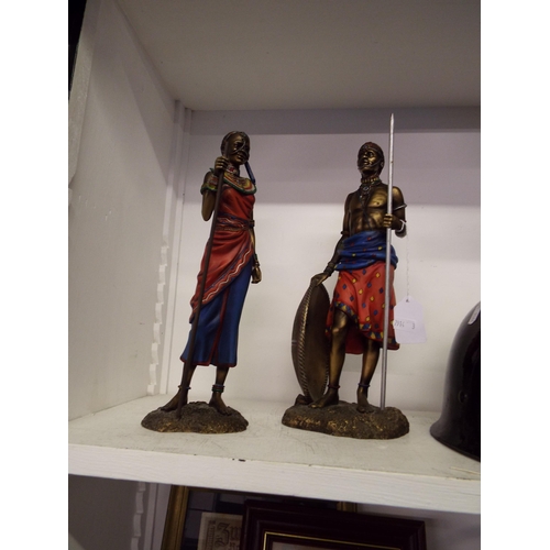 405 - A pair of Leonardo 2003 Maasai figurines