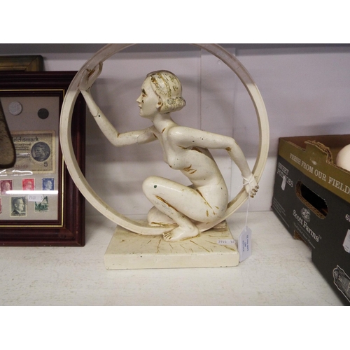 407 - An Art Deco plaster lady A/F