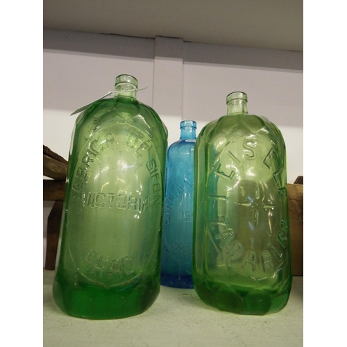 414 - Three antique glass bottles from the 1930's 'Fabrica De Sifon Victoria Arab ', 'I. Eisele Zadarlac' ... 