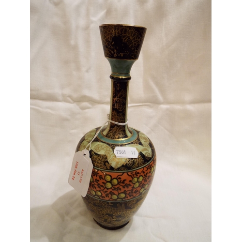 11 - A c1891-1912 Thomas Forester & Sons Pheonix ware bud vase with gilt and floral decoration