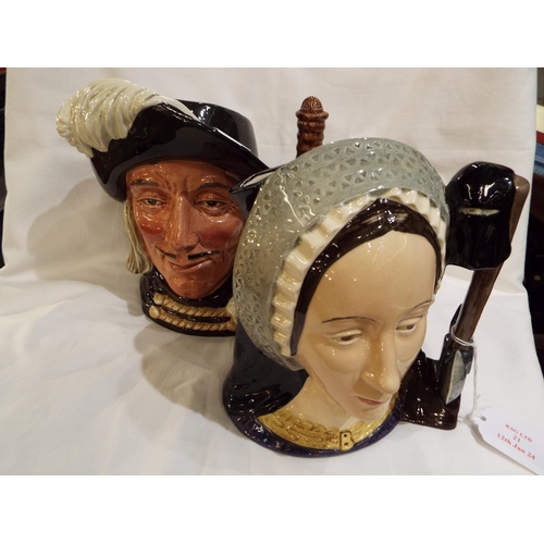 21 - Two Royal Doulton character jugs 'Anne Boleyn' D6644 and 'Aramis' D6441