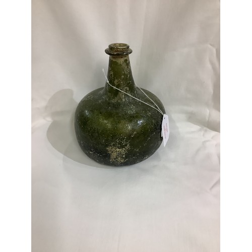 32 - A c1700 onion shaped wine bottle