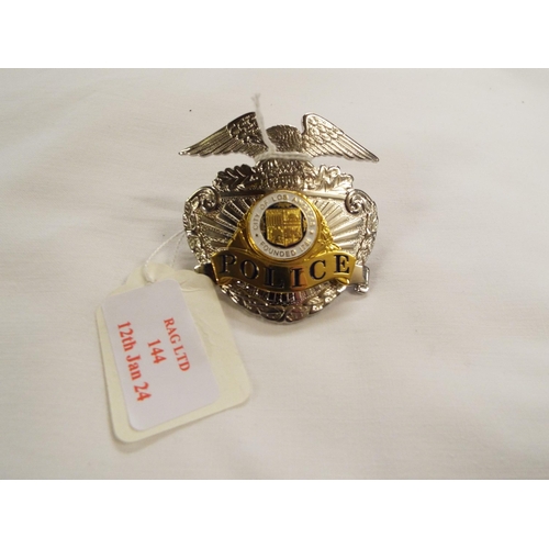 144 - A Los Angeles Police Department cap badge