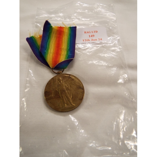 149 - A WWI Victory medal awarded to 36218 SJT. E. ATKINSON NORTH D. FUS