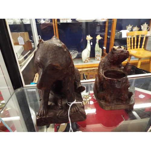 170 - Two carved wooden Black Forest bear's