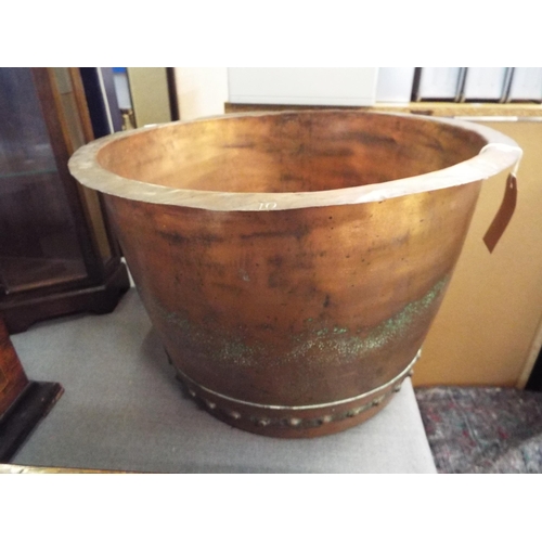 354 - A Victorian copper copper log bin