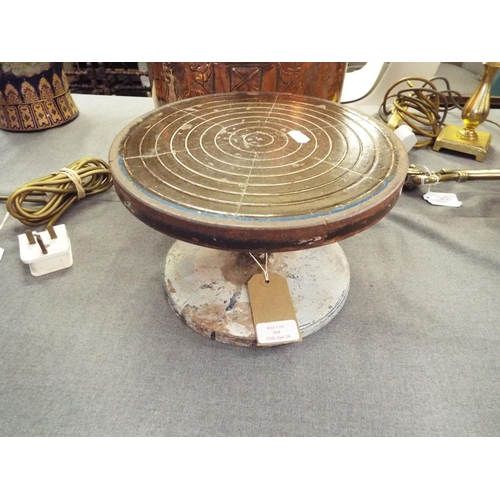 364 - A vintage hand turned potters wheel (Dennis Townsend)