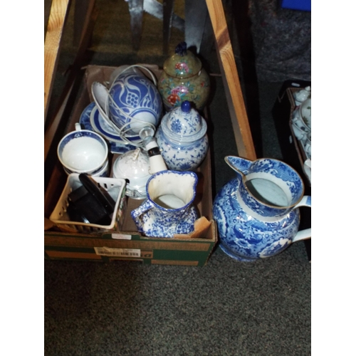 416 - A mixed selection of assorted china to include plates, cups, Oriental jars etc