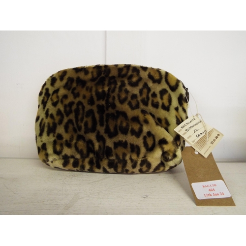 464 - A vintage La Maison of Paris leopard print purse/wash bag