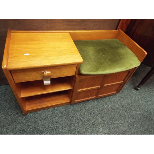 607 - A mid-century G Plan teak telephone table and seat