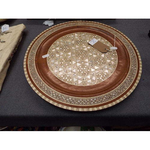 348 - A mother of pearl inlaid wooden plate