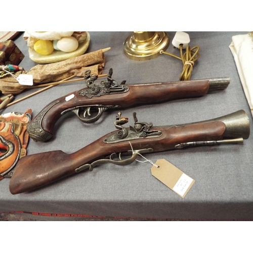 357 - Two vintage replica flintlock pistols