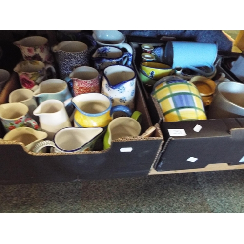 379 - Two boxes of assorted china to include jugs, bowls, vases etc