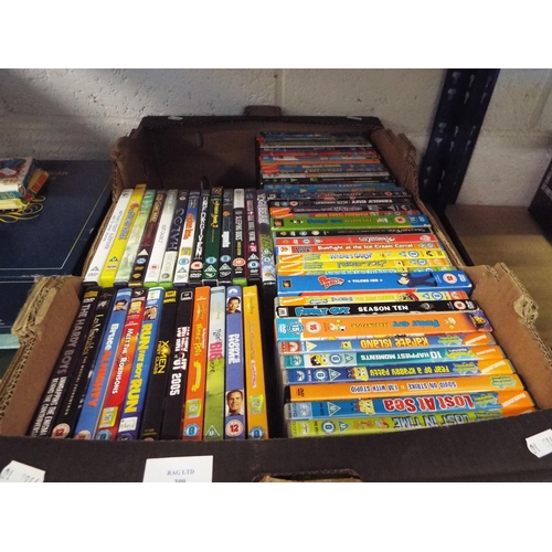 399 - A box of assorted DVD's to include 'Chicken Little', 'SpongeBob', 'Family Guy', etc