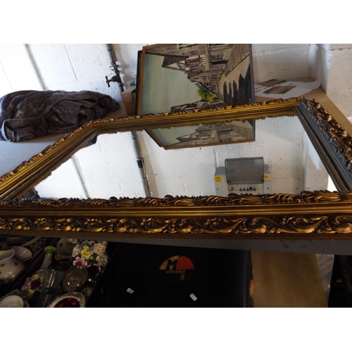 403 - A gilt plastic framed mirror, frame A/F